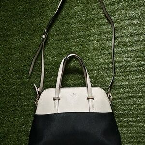 Two-Toned Cream and Black Crossbody Bag